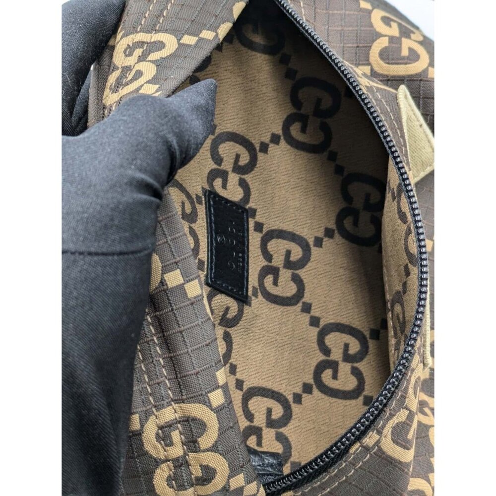 Gucci Ripstop GG Monogram Patch Belt Bag Beige Ebony 80cm 767934 - Picture 6 of 14